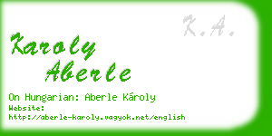 karoly aberle business card